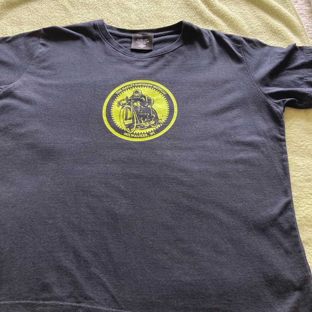 Harley-Davidson Black Tee with Neon Green Graphic